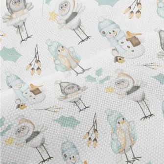 Winter Birds And Snowman Performance Linen