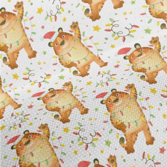 Hand Drawn Tiger Celebrating C Performance Linen