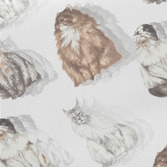 Beautiful Watercolor Pet Cat Twill