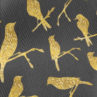 Gold Glitter Bird Silhouette Standard Corduroy