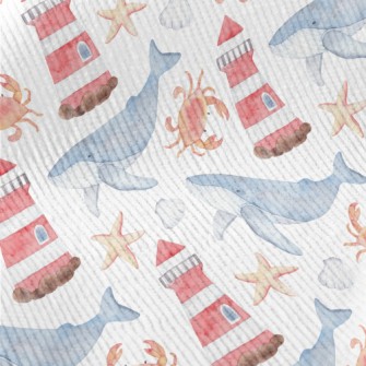 Watercolor Lighthouse And Whal Standard Corduroy