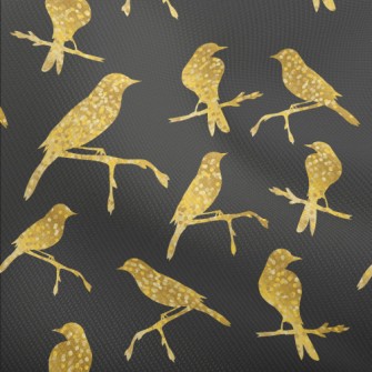 Gold Glitter Bird Silhouette Dobby
