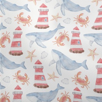 Watercolor Lighthouse And Whal Dobby