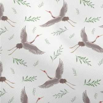 Cartoon Crane With Leaves Dobby