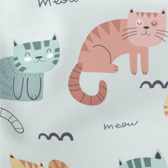 Colorful Cartoon Cat Stretch Ponte