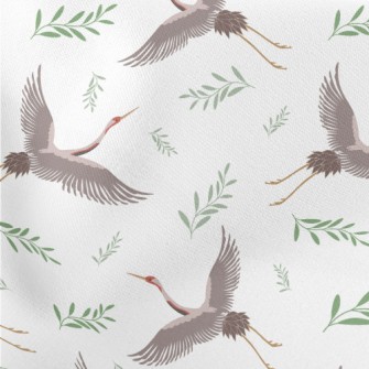 Cartoon Crane With Leaves Stretch Ponte