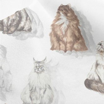 Beautiful Watercolor Pet Cat Micro Fleece