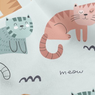 Colorful Cartoon Cat Micro Fleece