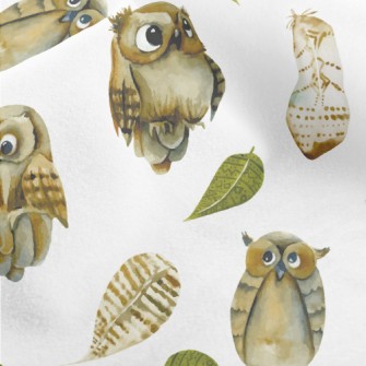 Cute Watercolor Owl Micro Fleece