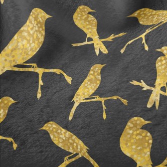 Gold Glitter Bird Silhouette Minky
