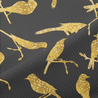 Gold Glitter Bird Silhouette Piqué