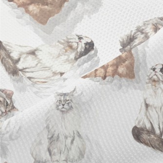 Beautiful Watercolor Pet Cat Piqué