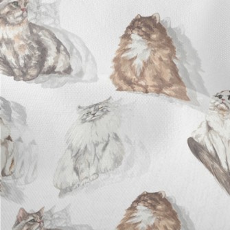 Beautiful Watercolor Pet Cat Lightweight Performance Linen