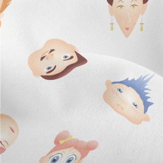 Cartoon Different Faces Lightweight Performance Linen