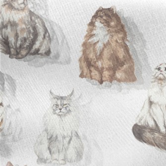 Beautiful Watercolor Pet Cat Jersey Backed Fleece