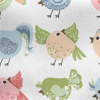 Gorgeous Pattern Bird Jersey Backed Fleece