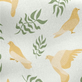 Dove With Olive Leaf Jersey Backed Fleece