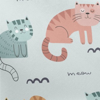 Colorful Cartoon Cat Pongee