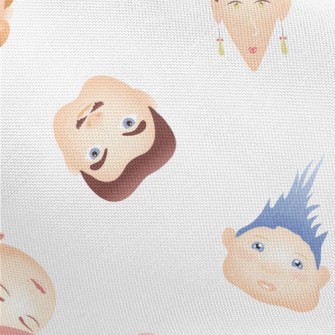 Cartoon Different Faces Pongee