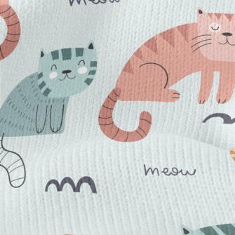 Colorful Cartoon Cat Stretch Jersey
