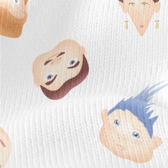 Cartoon Different Faces Stretch Jersey