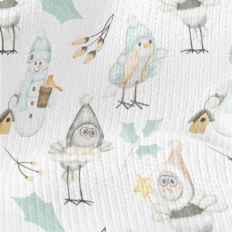 Winter Birds And Snowman Stretch Jersey