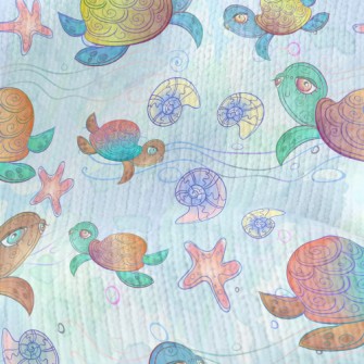 Colorful Hand Drawn Turtle Stretch Jersey