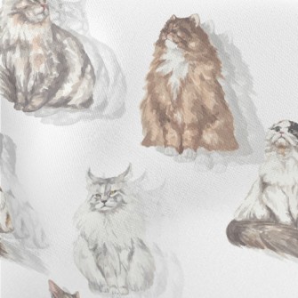 Beautiful Watercolor Pet Cat Lightweight Cotton Poplin