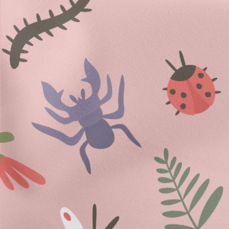 Colorful Cartoon Insects Lightweight Cotton Poplin