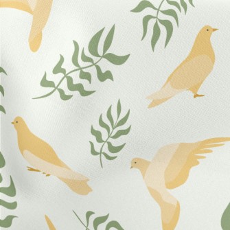 Dove With Olive Leaf Lightweight Cotton Poplin