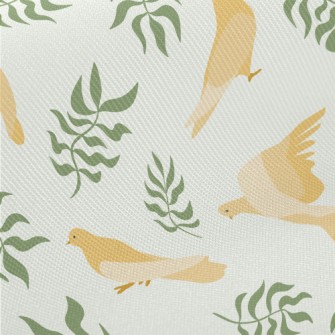 Dove With Olive Leaf Midweight Cotton Poplin