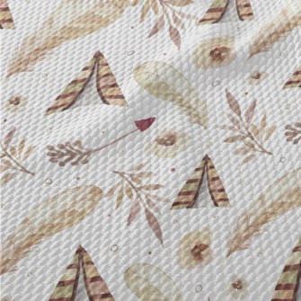 Watercolor Bohemian Elements Birdseye Piqué