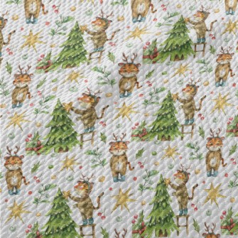 Merry Christmas Tiger Birdseye Piqué