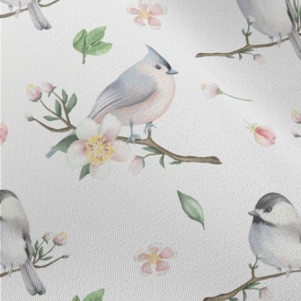 Spring Birds And Flowers Chiffon