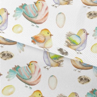 Watercolor Bird And Eggs Waterproof Oxford