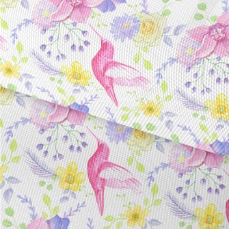 Pink Hummingbird And Flowers Waterproof Oxford