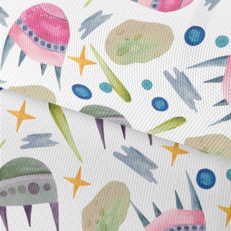 Watercolor Hand Painted Spaces Waterproof Oxford