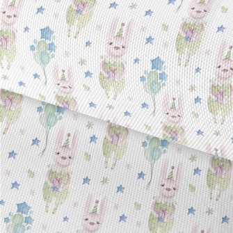 Watercolor Birthday Bunny Waterproof Oxford