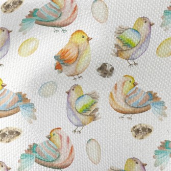 Watercolor Bird And Eggs Waterproof Canvas