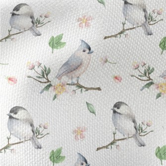 Spring Birds And Flowers Waterproof Canvas