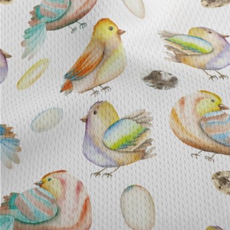 Watercolor Bird And Eggs Athletic Mesh Flat Back