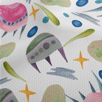 Watercolor Hand Painted Spaces Athletic Mesh Flat Back