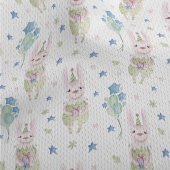 Watercolor Birthday Bunny Athletic Mesh Flat Back