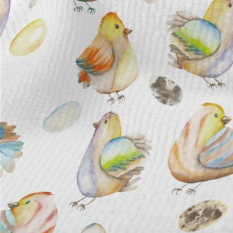 Watercolor Bird And Eggs Terry