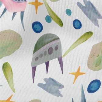 Watercolor Hand Painted Spaces Terry