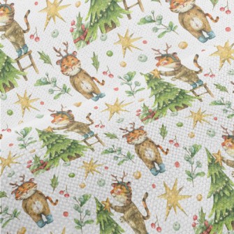 Merry Christmas Tiger Performance Linen
