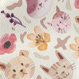 Watercolor Cat And Flowers Standard Corduroy