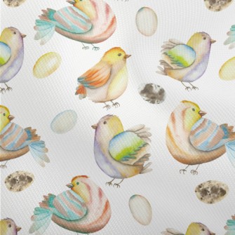 Watercolor Bird And Eggs Dobby