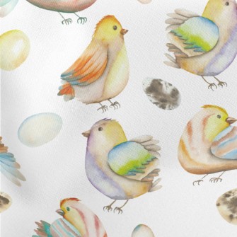 Watercolor Bird And Eggs Stretch Ponte