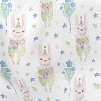 Watercolor Birthday Bunny Stretch Ponte